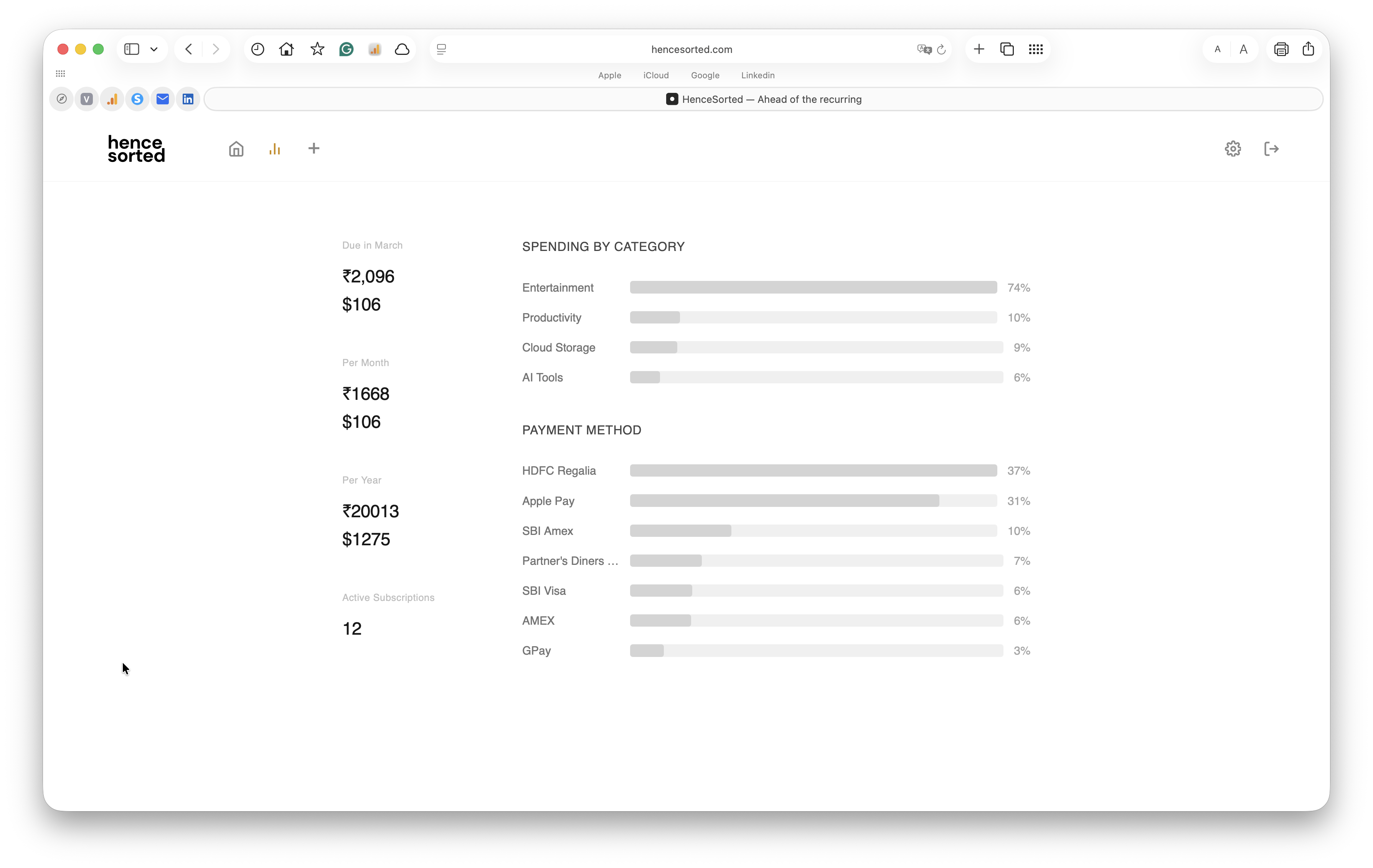 HenceSorted Stats View